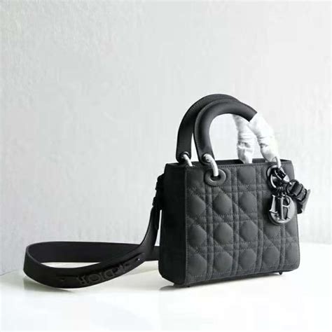 Small Lady Dior Bag Gradient Patent and Matte Black 